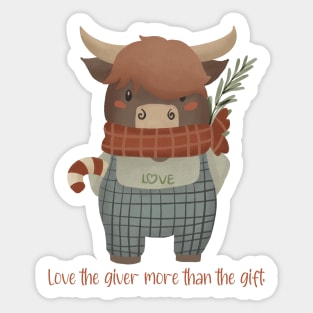 Scottish Highland Cow Loves The Winter Season Sticker